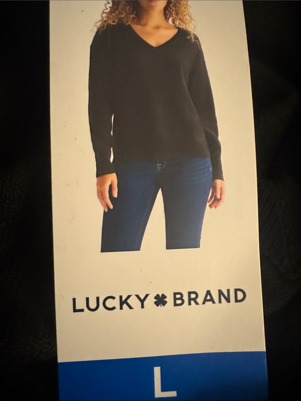 Lucky Brand Black V-Neck Sweater